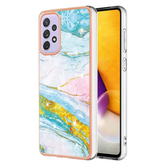 For Samsung Galaxy A23 4G / 5G Electroplating Marble Pattern Dual-side IMD TPU Phone Case(Green 004) - Galaxy Phone Cases by buy2fix | Online Shopping UK | buy2fix