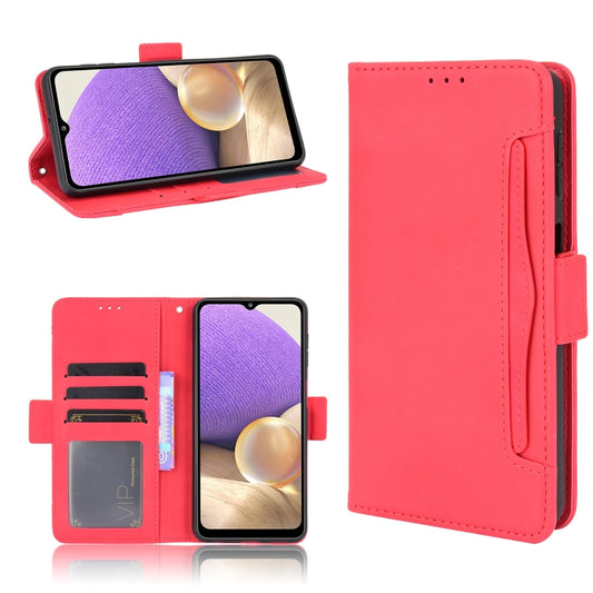 For Samsung Galaxy A13 4G Skin Feel Calf Pattern Leather Phone Case(Red) by buy2fix