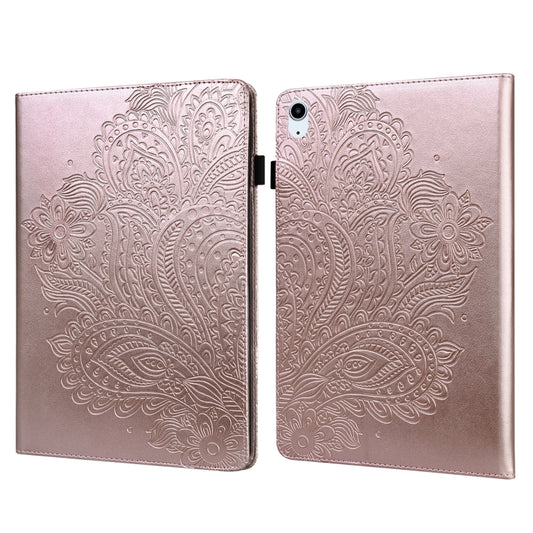 Peacock Embossed Pattern TPU + PU Leather Smart Tablet Case with Sleep / Wake-up For iPad Air 2022 / Air 2020 10.9(Rose Gold) - iPad Air (2022) / (2020) 10.9 Cases by buy2fix | Online Shopping UK | buy2fix
