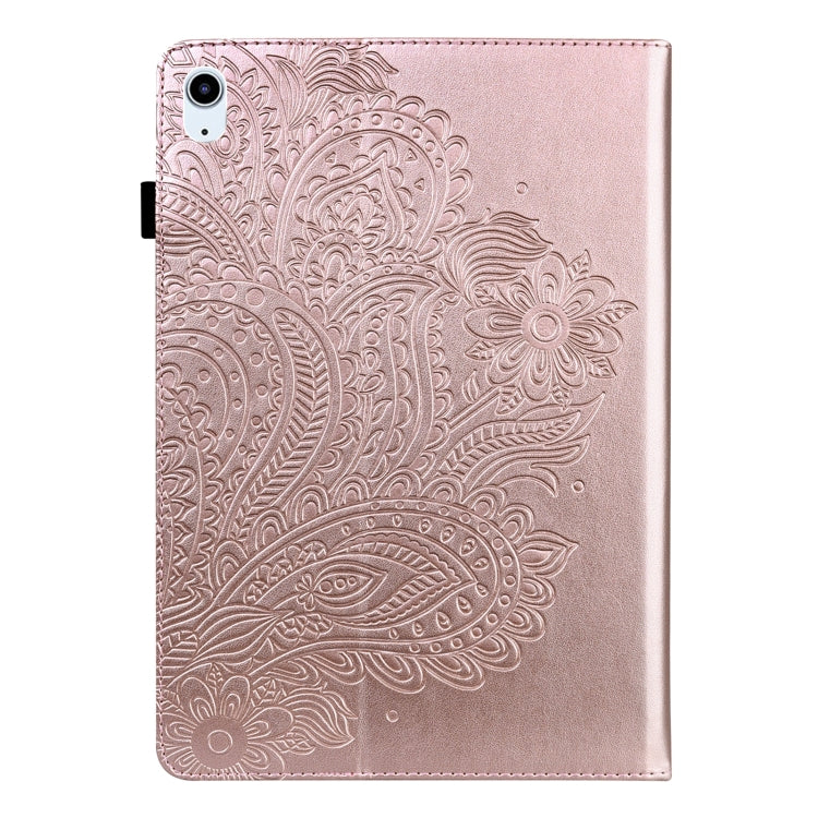 Peacock Embossed Pattern TPU + PU Leather Smart Tablet Case with Sleep / Wake-up For iPad Air 2022 / Air 2020 10.9(Rose Gold) - iPad Air (2022) / (2020) 10.9 Cases by buy2fix | Online Shopping UK | buy2fix