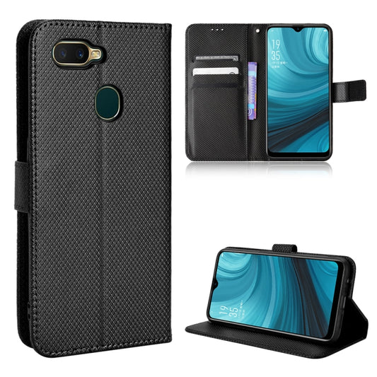 For OPPO A7 / AX7 / A5s / AX5s / A21 Diamond Texture Leather Phone Case(Black) - OPPO Cases by buy2fix | Online Shopping UK | buy2fix