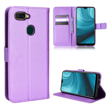 For OPPO A7 / AX7 / A5s / AX5s / A21 Diamond Texture Leather Phone Case(Purple) by buy2fix