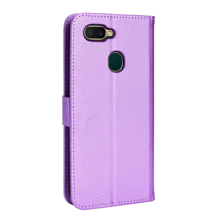 For OPPO A7 / AX7 / A5s / AX5s / A21 Diamond Texture Leather Phone Case(Purple) by buy2fix
