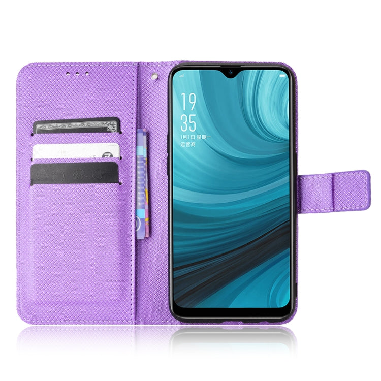 For OPPO A7 / AX7 / A5s / AX5s / A21 Diamond Texture Leather Phone Case(Purple) by buy2fix