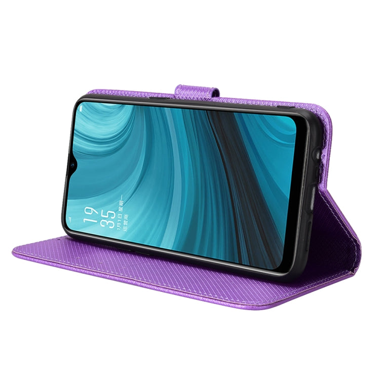 For OPPO A7 / AX7 / A5s / AX5s / A21 Diamond Texture Leather Phone Case(Purple) by buy2fix