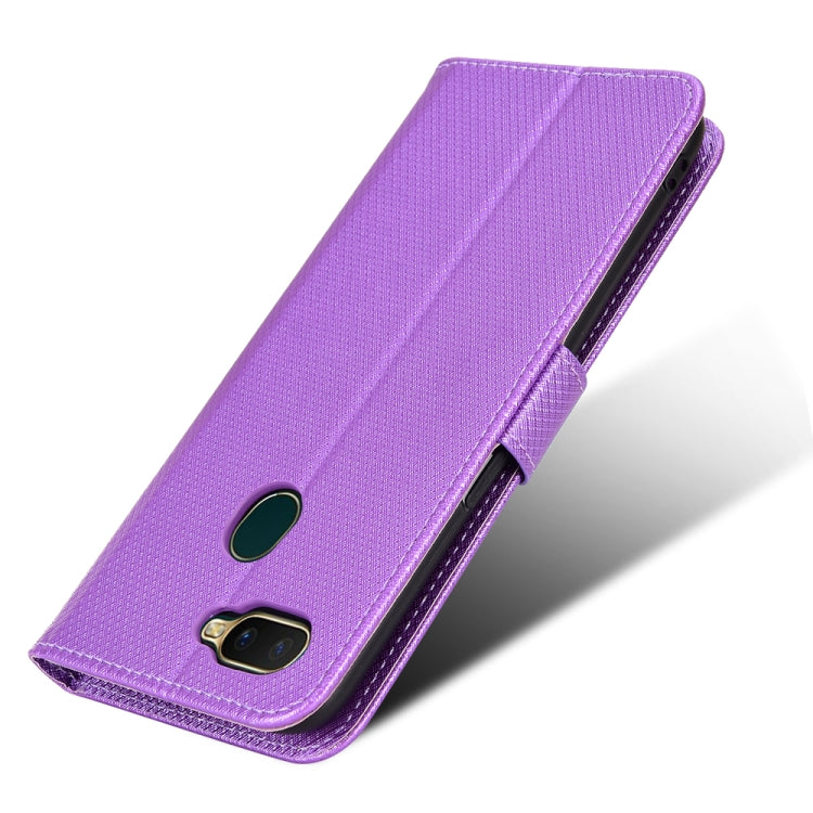 For OPPO A7 / AX7 / A5s / AX5s / A21 Diamond Texture Leather Phone Case(Purple) by buy2fix