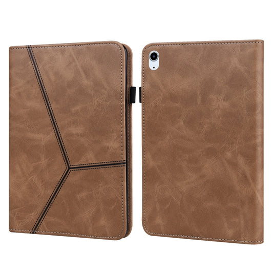 Solid Color Embossed Striped Smart Leather Case For iPad Air 2022 / Air 2020 10.9(Brown) - iPad Air (2022) / (2020) 10.9 Cases by buy2fix | Online Shopping UK | buy2fix
