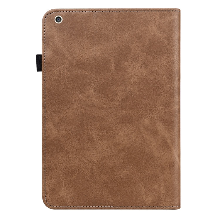 Solid Color Embossed Striped Smart Leather Case For iPad mini 5 / 4 / 3 / 2 / 1(Brown) - iPad Mini 4 & 3 & 2 & 1 Cases by buy2fix | Online Shopping UK | buy2fix