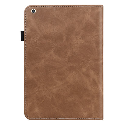 Solid Color Embossed Striped Smart Leather Case For iPad mini 5 / 4 / 3 / 2 / 1(Brown) - iPad Mini 4 & 3 & 2 & 1 Cases by buy2fix | Online Shopping UK | buy2fix