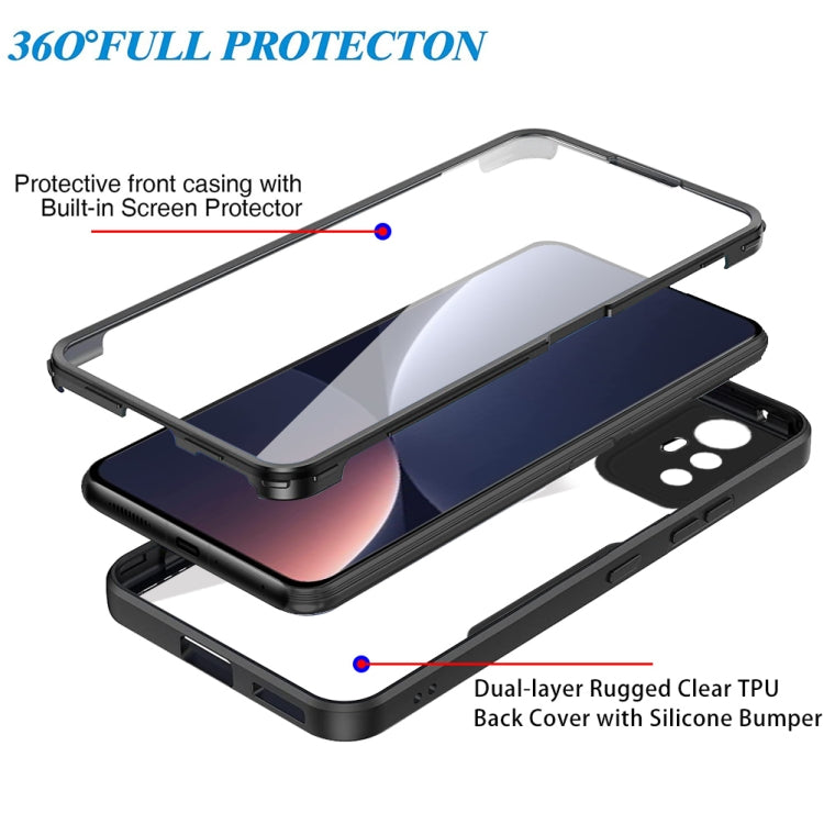 For Xiaomi 12 Pro 5G Acrylic + TPU 360 Degrees Full Coverage Shockproof Phone Case(Black) by buy2fix