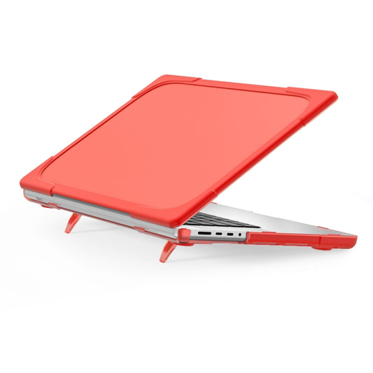 TPU + PC Two-color Anti-fall Laptop Protective Case For MacBook Pro 16.2 inch A2485 2021(Red) by buy2fix