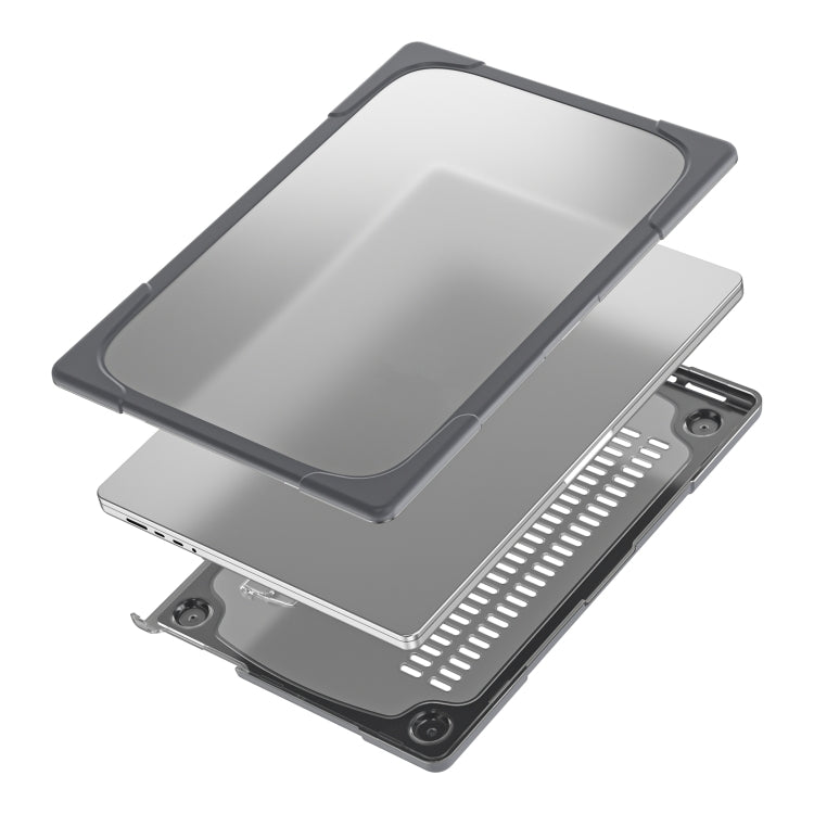 TPU + PC Two-color Anti-fall Laptop Protective Case For MacBook Pro 16.2 inch A2485 2021(Grey) by buy2fix