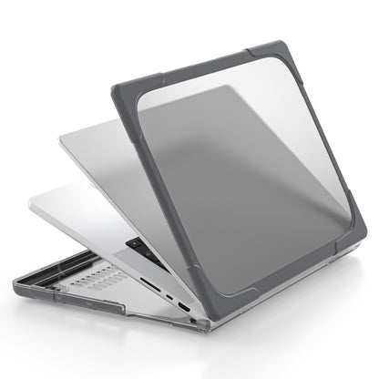 TPU + PC Two-color Anti-fall Laptop Protective Case For MacBook Pro 16.2 inch A2485 2021(Grey) by buy2fix
