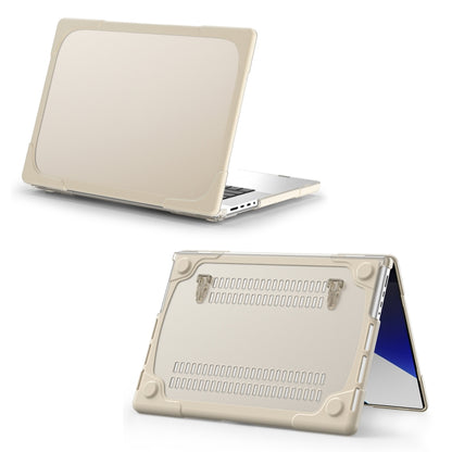 TPU + PC Two-color Anti-fall Laptop Protective Case For MacBook Pro 16.2 inch A2485 2021(Khaki) by buy2fix