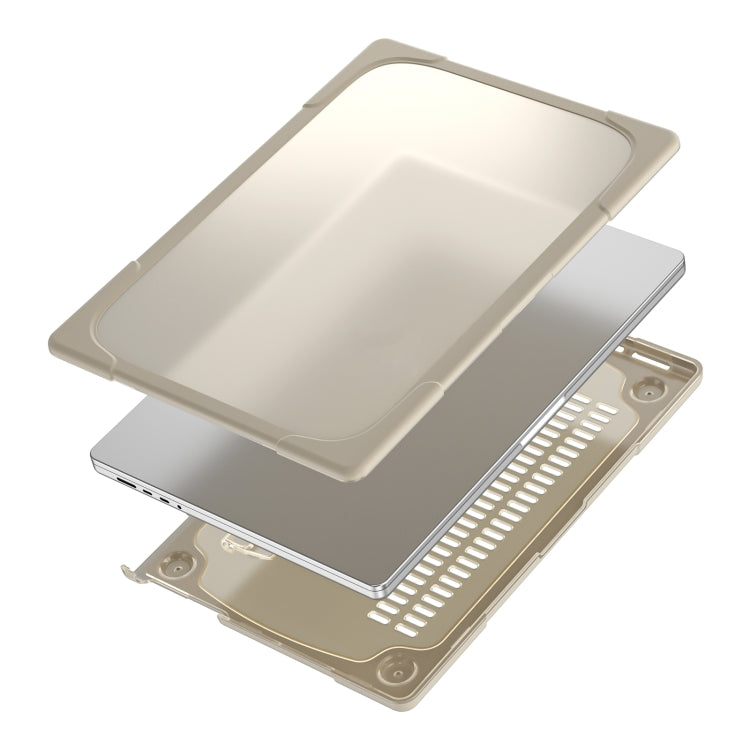 TPU + PC Two-color Anti-fall Laptop Protective Case For MacBook Pro 16.2 inch A2485 2021(Khaki) by buy2fix