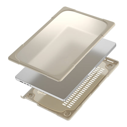 TPU + PC Two-color Anti-fall Laptop Protective Case For MacBook Pro 16.2 inch A2485 2021(Khaki) by buy2fix