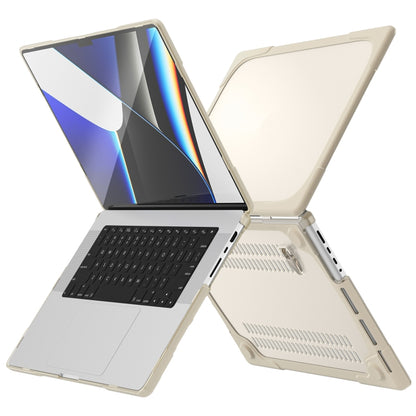 TPU + PC Two-color Anti-fall Laptop Protective Case For MacBook Pro 16.2 inch A2485 2021(Khaki) by buy2fix