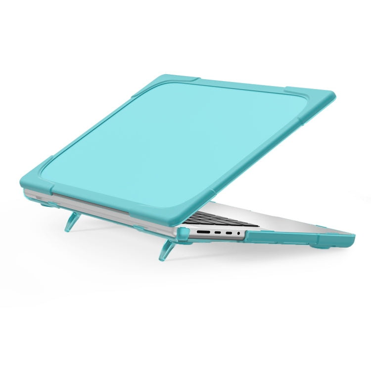TPU + PC Two-color Anti-fall Laptop Protective Case For MacBook Pro 16.2 inch A2485 2021(Light Blue) by buy2fix