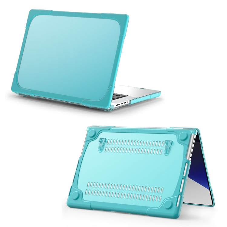 TPU + PC Two-color Anti-fall Laptop Protective Case For MacBook Pro 16.2 inch A2485 2021(Light Blue) by buy2fix