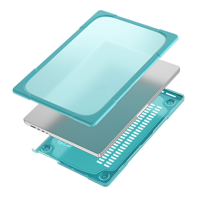 TPU + PC Two-color Anti-fall Laptop Protective Case For MacBook Pro 16.2 inch A2485 2021(Light Blue) by buy2fix