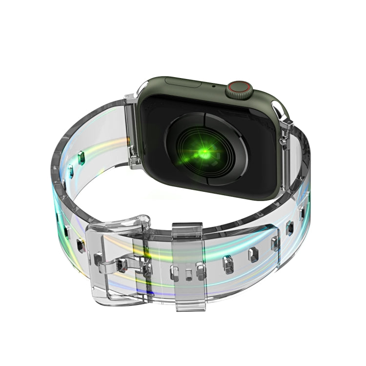 Aurora Transparent Silicone Watch Band For Apple Watch Series 9&8&7 41mm / SE 3&SE 2&6&SE&5&4 40mm / 3&2&1 38mm(Black) by buy2fix