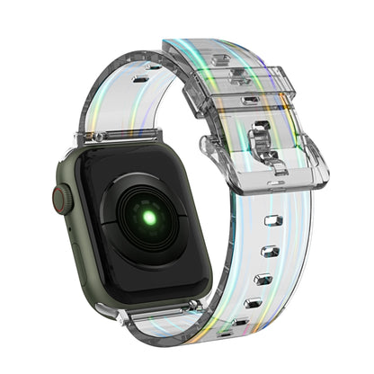 Aurora Transparent Silicone Watch Band For Apple Watch Series 9&8&7 41mm / SE 3&SE 2&6&SE&5&4 40mm / 3&2&1 38mm(Black) by buy2fix