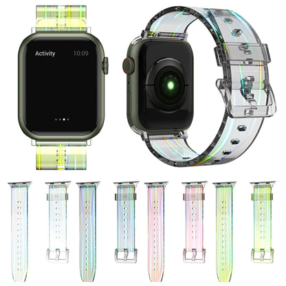 Aurora Transparent Silicone Watch Band For Apple Watch Series 9&8&7 41mm / SE 3&SE 2&6&SE&5&4 40mm / 3&2&1 38mm(Black) by buy2fix