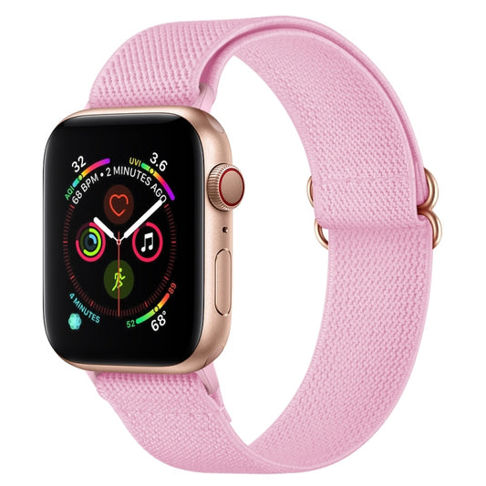 Polyester Nylon Watch Band For Apple Watch Ultra 49mm&Watch Ultra 2 49mm / Series 9&8&7 45mm / SE 3&SE 2&6&SE&5&4 44mm / 3&2&1 42mm(Pink) - Watch Bands by buy2fix | Online Shopping UK | buy2fix