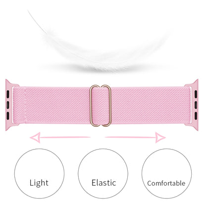 Polyester Nylon Watch Band For Apple Watch Ultra 49mm&Watch Ultra 2 49mm / Series 9&8&7 45mm / SE 3&SE 2&6&SE&5&4 44mm / 3&2&1 42mm(Pink) - Watch Bands by buy2fix | Online Shopping UK | buy2fix