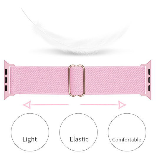 Polyester Nylon Watch Band For Apple Watch Ultra 49mm&Watch Ultra 2 49mm / Series 9&8&7 45mm / SE 3&SE 2&6&SE&5&4 44mm / 3&2&1 42mm(Pink) - Watch Bands by buy2fix | Online Shopping UK | buy2fix