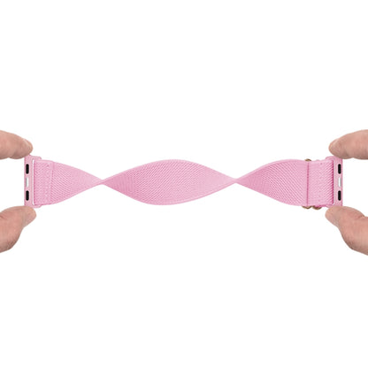 Polyester Nylon Watch Band For Apple Watch Ultra 49mm&Watch Ultra 2 49mm / Series 9&8&7 45mm / SE 3&SE 2&6&SE&5&4 44mm / 3&2&1 42mm(Pink) - Watch Bands by buy2fix | Online Shopping UK | buy2fix