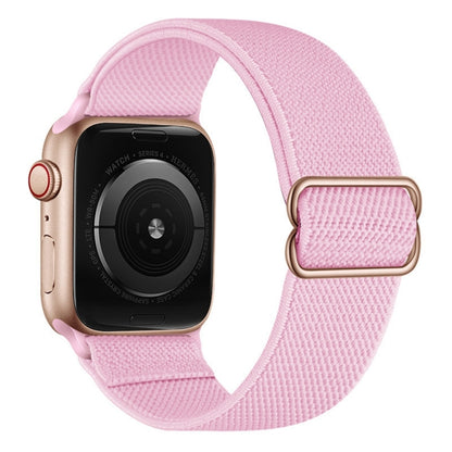 Polyester Nylon Watch Band For Apple Watch Ultra 49mm&Watch Ultra 2 49mm / Series 9&8&7 45mm / SE 3&SE 2&6&SE&5&4 44mm / 3&2&1 42mm(Pink) - Watch Bands by buy2fix | Online Shopping UK | buy2fix