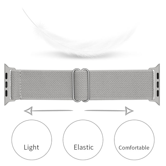 Polyester Nylon Watch Band For Apple Watch Ultra 49mm&Watch Ultra 2 49mm / Series 9&8&7 45mm / SE 3&SE 2&6&SE&5&4 44mm / 3&2&1 42mm(Grey) - Watch Bands by buy2fix | Online Shopping UK | buy2fix