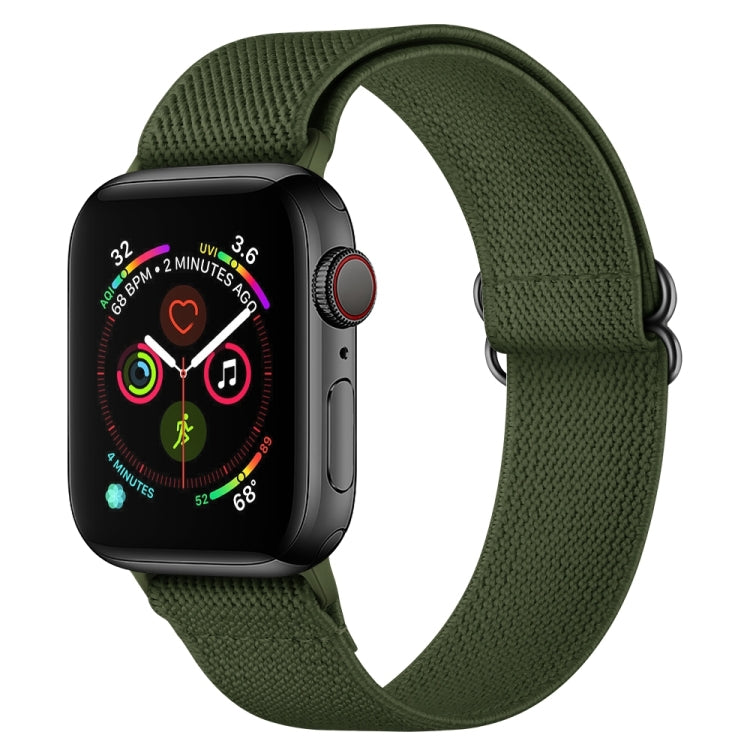 Polyester Nylon Watch Band For Apple Watch Ultra 49mm&Watch Ultra 2 49mm / Series 9&8&7 45mm / SE 3&SE 2&6&SE&5&4 44mm / 3&2&1 42mm(Army Green) - Watch Bands by buy2fix | Online Shopping UK | buy2fix