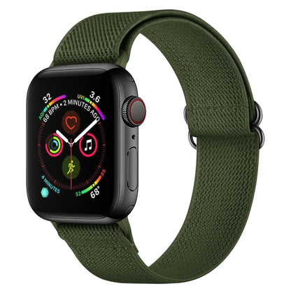 Polyester Nylon Watch Band For Apple Watch Ultra 49mm&Watch Ultra 2 49mm / Series 9&8&7 45mm / SE 3&SE 2&6&SE&5&4 44mm / 3&2&1 42mm(Army Green) - Watch Bands by buy2fix | Online Shopping UK | buy2fix