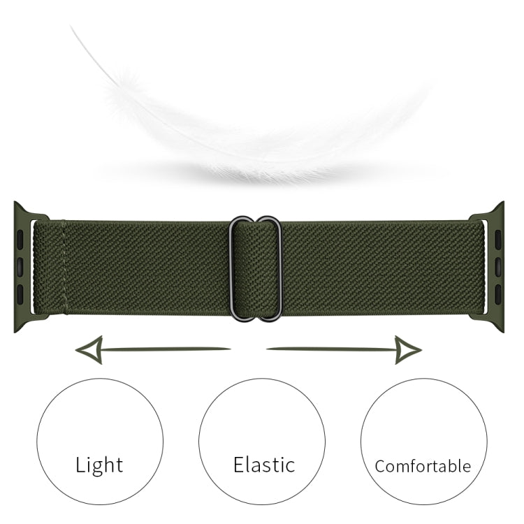 Polyester Nylon Watch Band For Apple Watch Ultra 49mm&Watch Ultra 2 49mm / Series 9&8&7 45mm / SE 3&SE 2&6&SE&5&4 44mm / 3&2&1 42mm(Army Green) - Watch Bands by buy2fix | Online Shopping UK | buy2fix