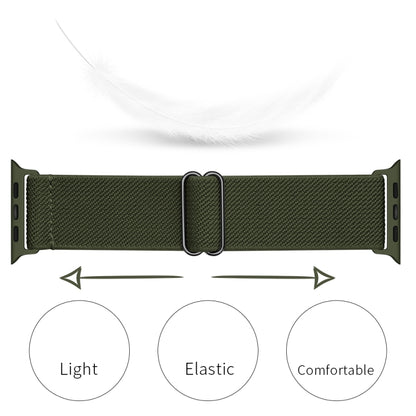 Polyester Nylon Watch Band For Apple Watch Ultra 49mm&Watch Ultra 2 49mm / Series 9&8&7 45mm / SE 3&SE 2&6&SE&5&4 44mm / 3&2&1 42mm(Army Green) - Watch Bands by buy2fix | Online Shopping UK | buy2fix