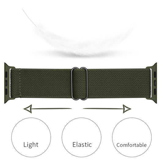 Polyester Nylon Watch Band For Apple Watch Ultra 49mm&Watch Ultra 2 49mm / Series 9&8&7 45mm / SE 3&SE 2&6&SE&5&4 44mm / 3&2&1 42mm(Army Green) - Watch Bands by buy2fix | Online Shopping UK | buy2fix