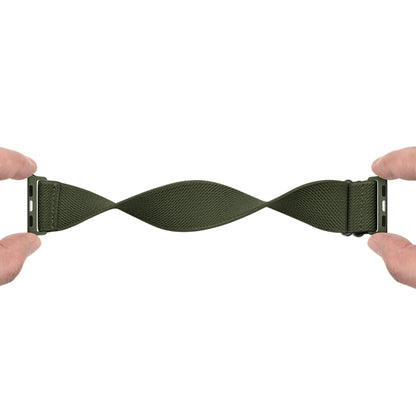 Polyester Nylon Watch Band For Apple Watch Ultra 49mm&Watch Ultra 2 49mm / Series 9&8&7 45mm / SE 3&SE 2&6&SE&5&4 44mm / 3&2&1 42mm(Army Green) - Watch Bands by buy2fix | Online Shopping UK | buy2fix