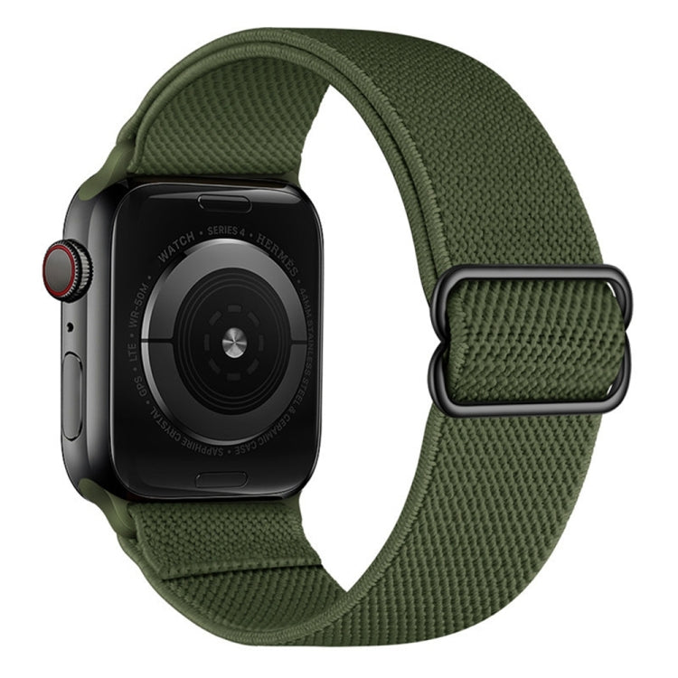 Polyester Nylon Watch Band For Apple Watch Ultra 49mm&Watch Ultra 2 49mm / Series 9&8&7 45mm / SE 3&SE 2&6&SE&5&4 44mm / 3&2&1 42mm(Army Green) - Watch Bands by buy2fix | Online Shopping UK | buy2fix