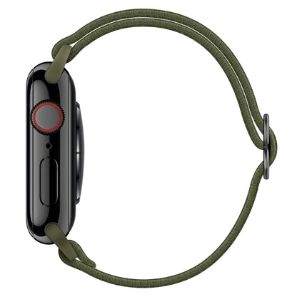 Polyester Nylon Watch Band For Apple Watch Ultra 49mm&Watch Ultra 2 49mm / Series 9&8&7 45mm / SE 3&SE 2&6&SE&5&4 44mm / 3&2&1 42mm(Army Green) - Watch Bands by buy2fix | Online Shopping UK | buy2fix