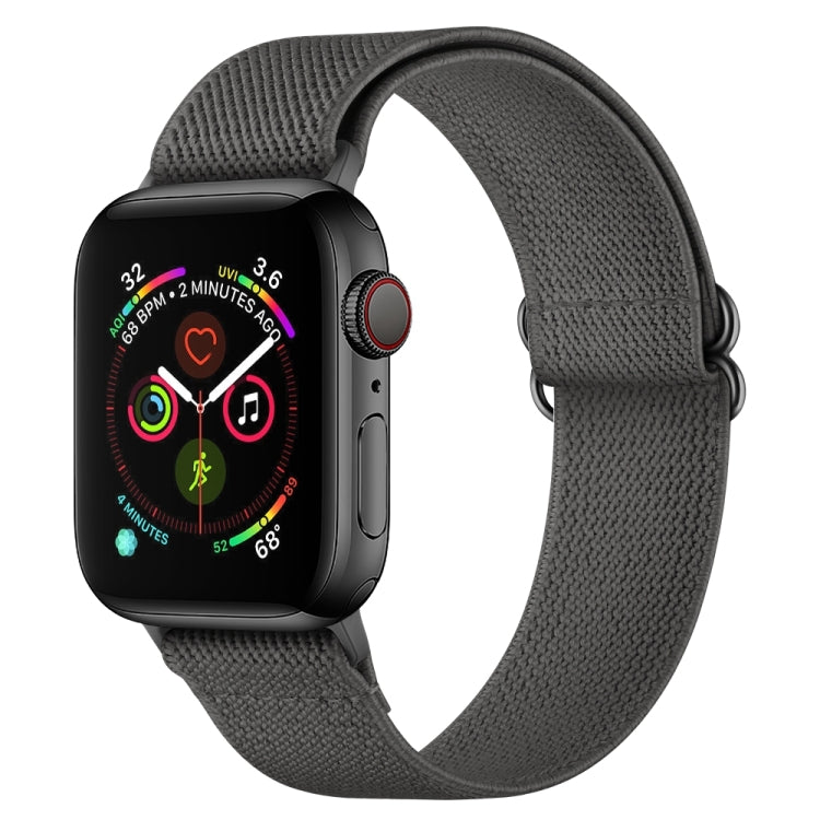 Polyester Nylon Watch Band For Apple Watch Ultra 49mm&Watch Ultra 2 49mm / Series 9&8&7 45mm / SE 3&SE 2&6&SE&5&4 44mm / 3&2&1 42mm(Dark Grey) - Watch Bands by buy2fix | Online Shopping UK | buy2fix