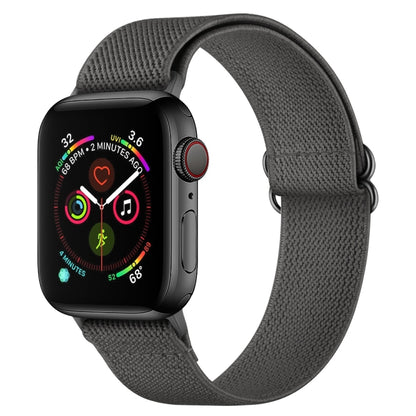 Polyester Nylon Watch Band For Apple Watch Ultra 49mm&Watch Ultra 2 49mm / Series 9&8&7 45mm / SE 3&SE 2&6&SE&5&4 44mm / 3&2&1 42mm(Dark Grey) - Watch Bands by buy2fix | Online Shopping UK | buy2fix
