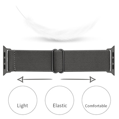 Polyester Nylon Watch Band For Apple Watch Ultra 49mm&Watch Ultra 2 49mm / Series 9&8&7 45mm / SE 3&SE 2&6&SE&5&4 44mm / 3&2&1 42mm(Dark Grey) - Watch Bands by buy2fix | Online Shopping UK | buy2fix