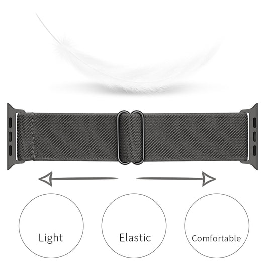 Polyester Nylon Watch Band For Apple Watch Ultra 49mm&Watch Ultra 2 49mm / Series 9&8&7 45mm / SE 3&SE 2&6&SE&5&4 44mm / 3&2&1 42mm(Dark Grey) - Watch Bands by buy2fix | Online Shopping UK | buy2fix