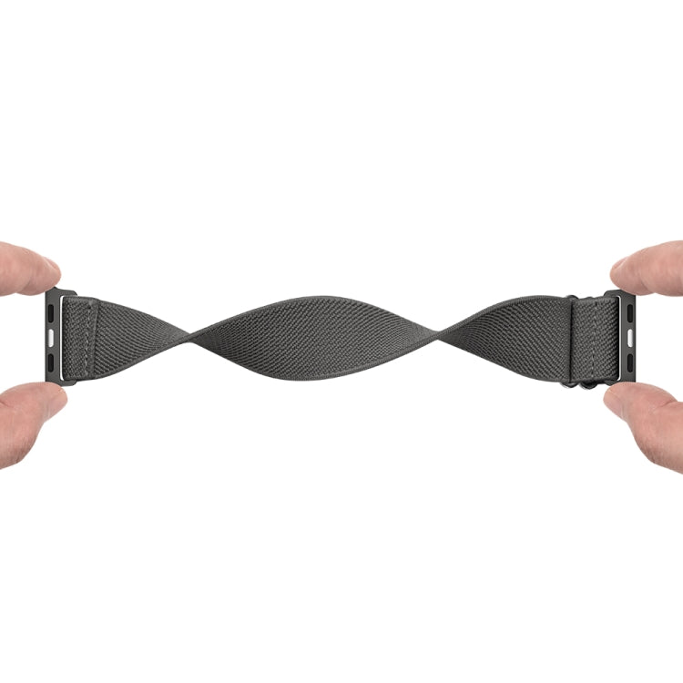 Polyester Nylon Watch Band For Apple Watch Ultra 49mm&Watch Ultra 2 49mm / Series 9&8&7 45mm / SE 3&SE 2&6&SE&5&4 44mm / 3&2&1 42mm(Dark Grey) - Watch Bands by buy2fix | Online Shopping UK | buy2fix
