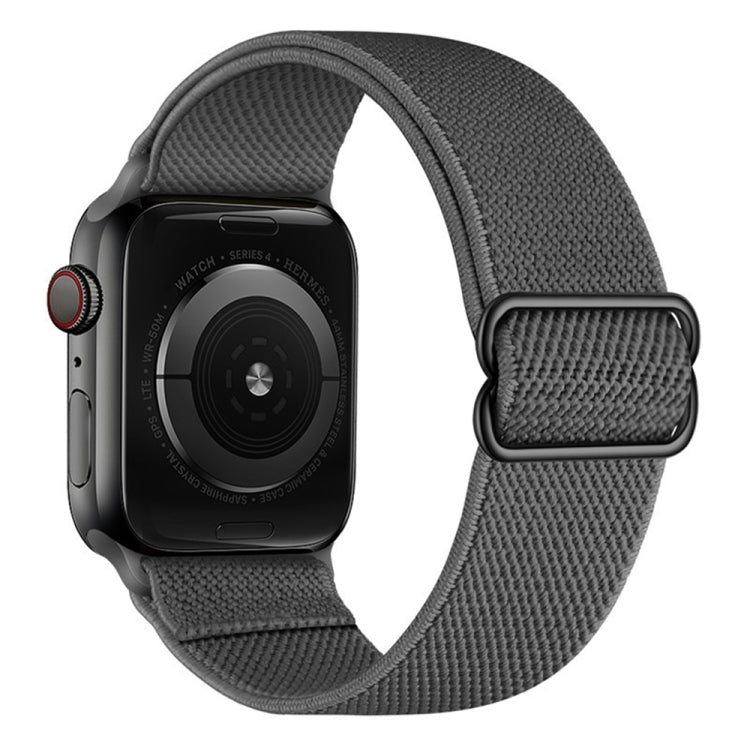 Polyester Nylon Watch Band For Apple Watch Ultra 49mm&Watch Ultra 2 49mm / Series 9&8&7 45mm / SE 3&SE 2&6&SE&5&4 44mm / 3&2&1 42mm(Dark Grey) - Watch Bands by buy2fix | Online Shopping UK | buy2fix