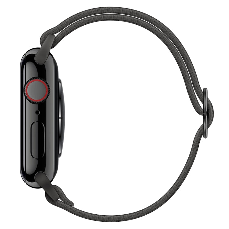 Polyester Nylon Watch Band For Apple Watch Ultra 49mm&Watch Ultra 2 49mm / Series 9&8&7 45mm / SE 3&SE 2&6&SE&5&4 44mm / 3&2&1 42mm(Dark Grey) - Watch Bands by buy2fix | Online Shopping UK | buy2fix