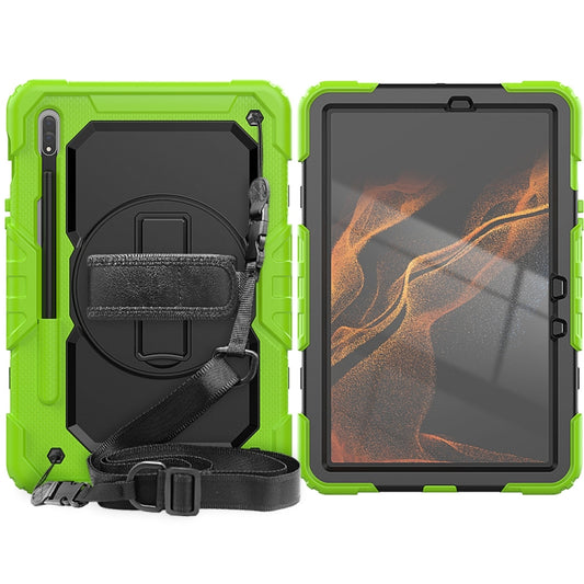 For Samsung Galaxy Tab S8 11 inch SM-X700 Silicone + PC Tablet Case(Yellow Green+Black) - Galaxy Tab S8 Cases by buy2fix | Online Shopping UK | buy2fix