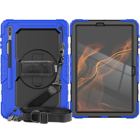 For Samsung Galaxy Tab S8+ 12.4 inch SM-X800 Silicone + PC Tablet Case(Dark Blue+Black) - Galaxy Tab S8+ Cases by buy2fix | Online Shopping UK | buy2fix